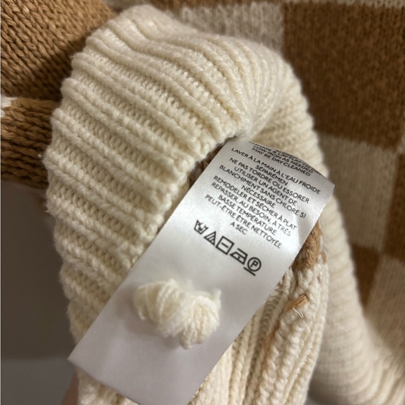 Maeve Checkered Knit Sweater Vest - Cream and Brown - Picture 5 of 5